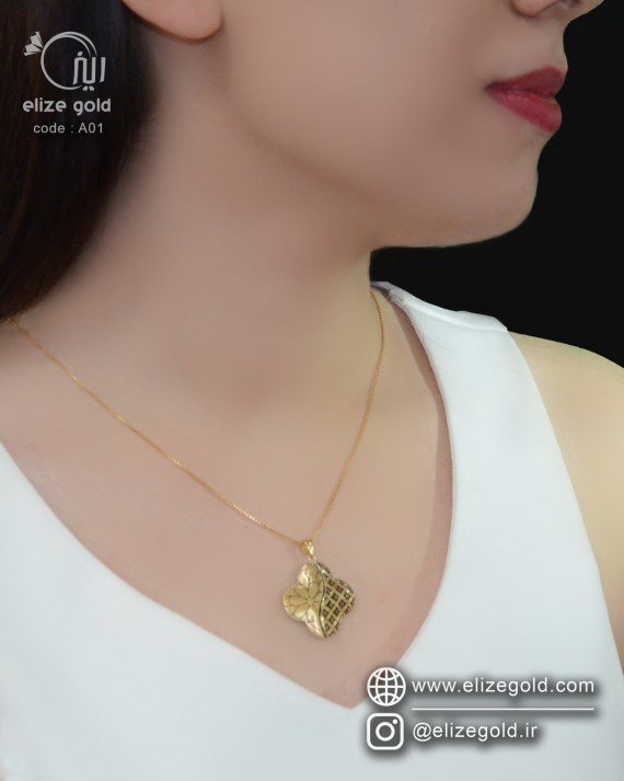 گردنبد نقره آبکاری زرد طلایی