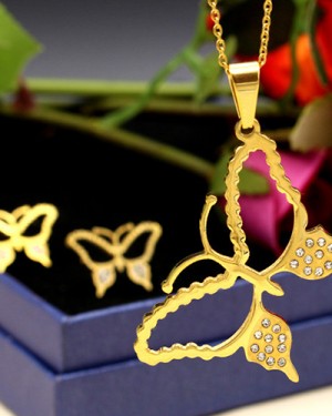 نیم ست رنگ ثابت طرح پروانه B02