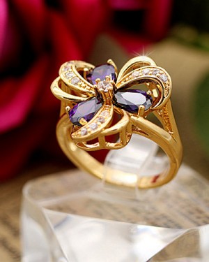 انگشتر رنگ ثابت طرح جواهر B03