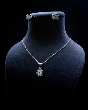 نیم ست نقره طرح چشم نظر  N03