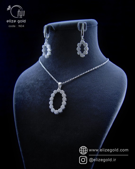 نیم ست نقره طرح فلاور