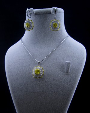 نیم ست نقره طرح جواهر N06