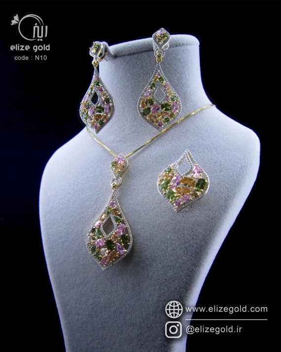 نیم ست نقره جواهری