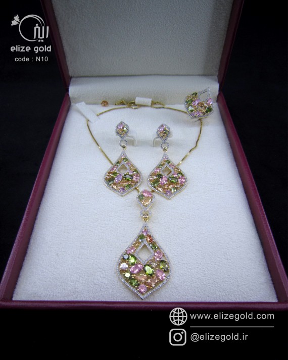 نیم ست نقره جواهری