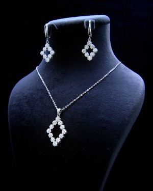 نیم‌ست نقره جواهر طرح فِلاور مدل N01