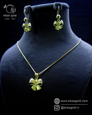 نیم ست طلا طرح پاپیون مدل G07